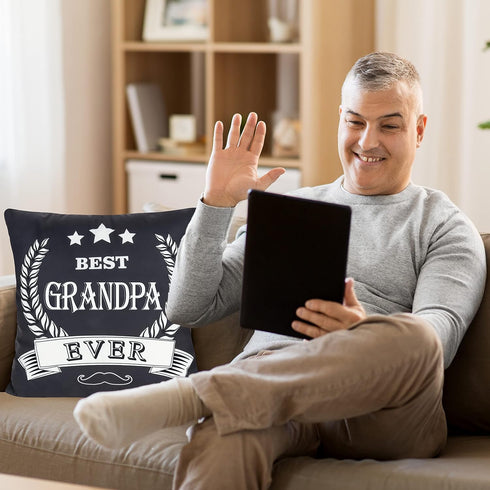 Best Grandpa Gifts Throw Pillow Cover for Christmas  Birthday